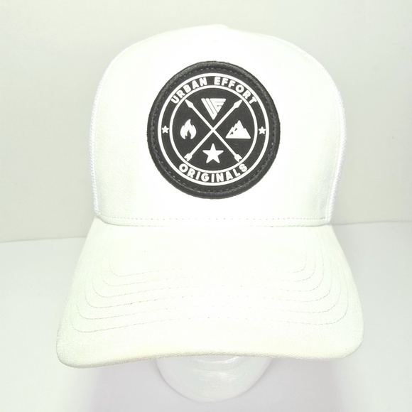 WHITE + BLACK PATCH TRUCKER HAT | ORIGINAL'S | URBAN EFFORT - Picture 1 of 6